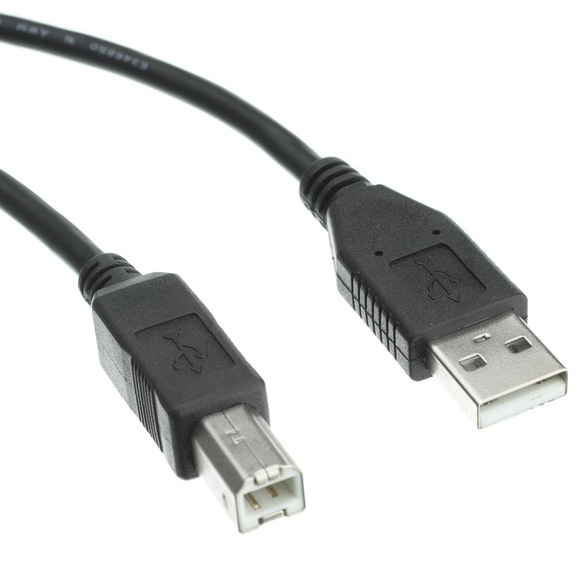 Black USB 2.0 Type B Cable Cord - Picture 3 of 9